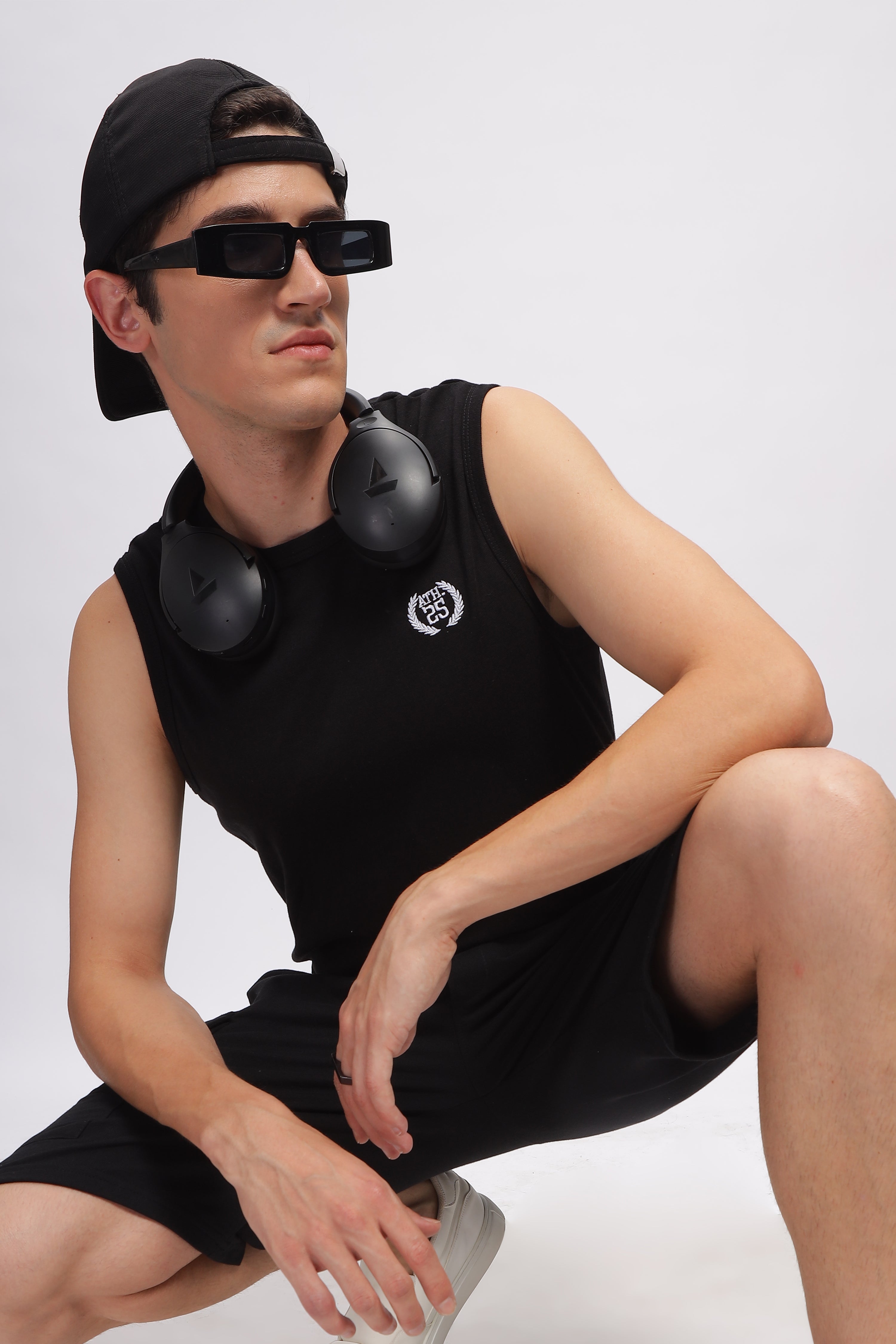 Black Premium Loop Knit Cotton Shorts
