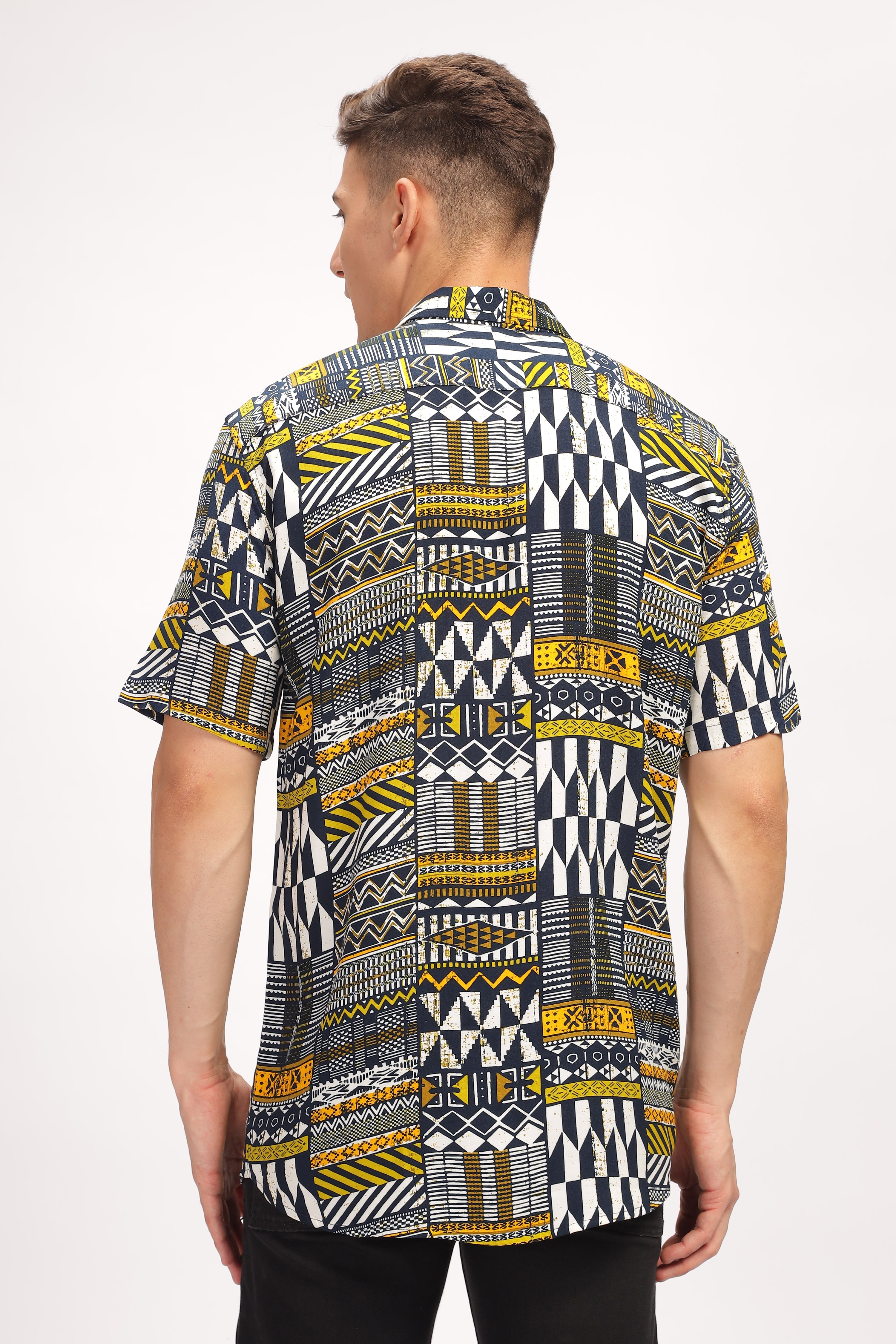 Grey Abstract Oversized Printed Shirt
