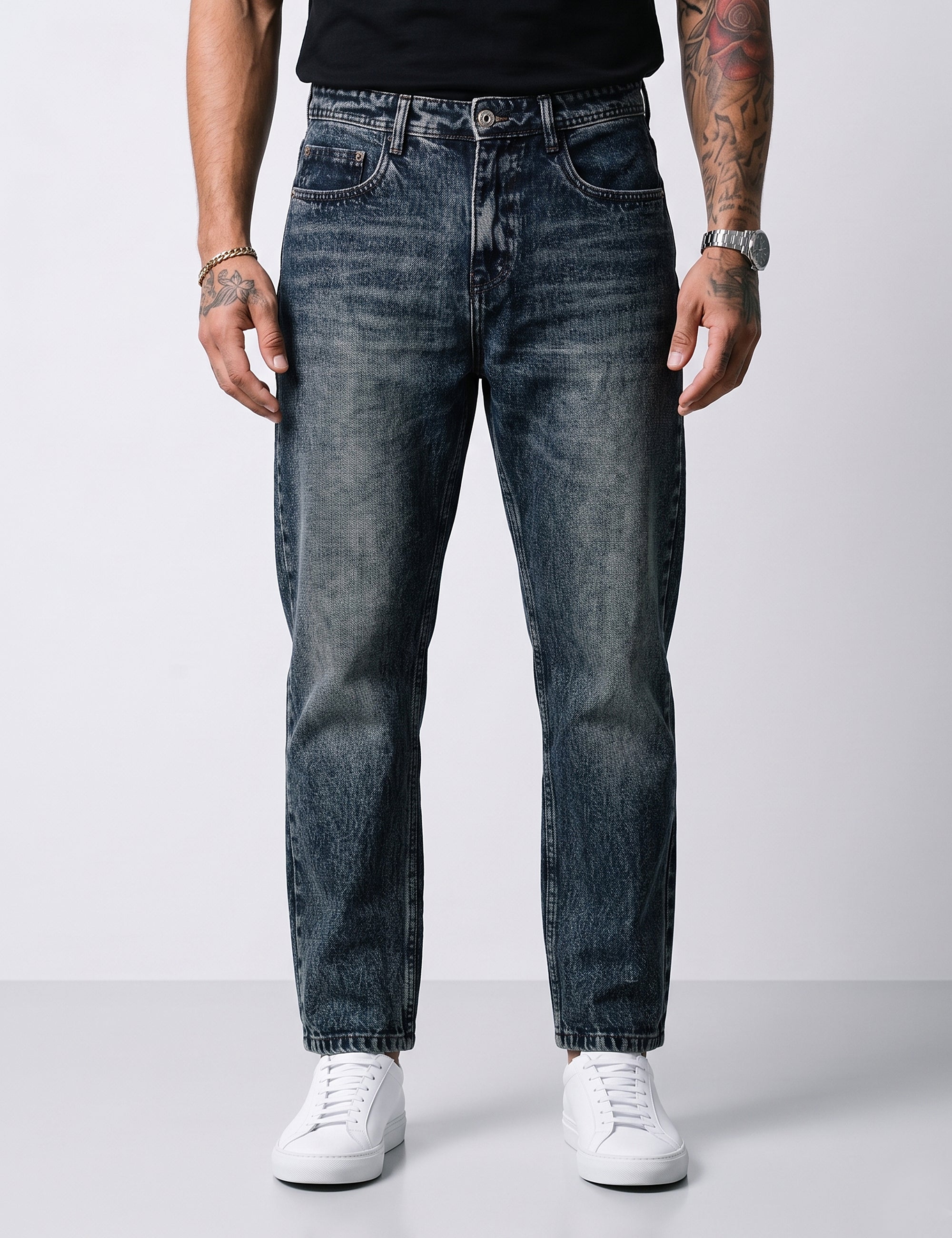 Blue Straight Fit Denim Jeans