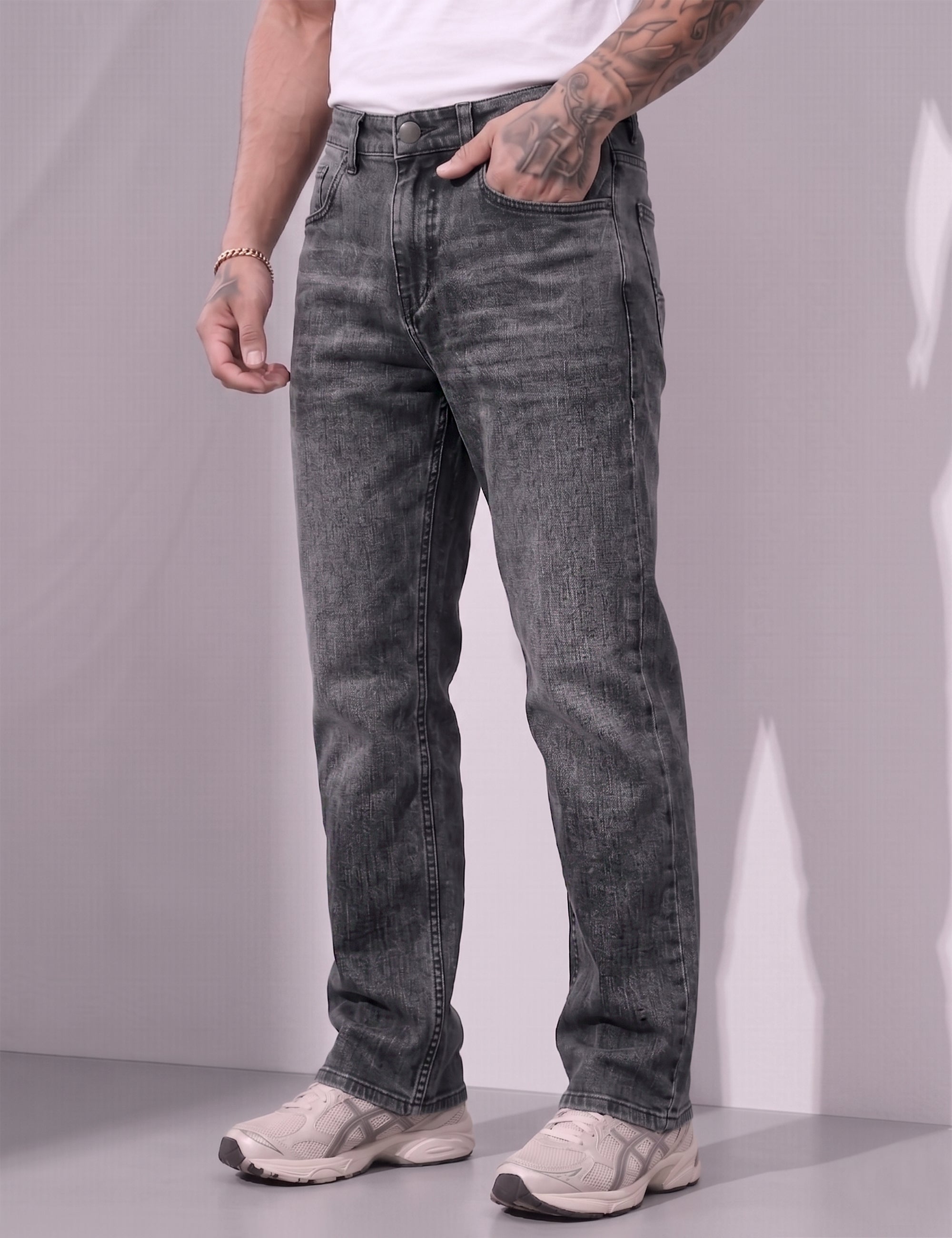 Steel Straight Fit Denim Jeans