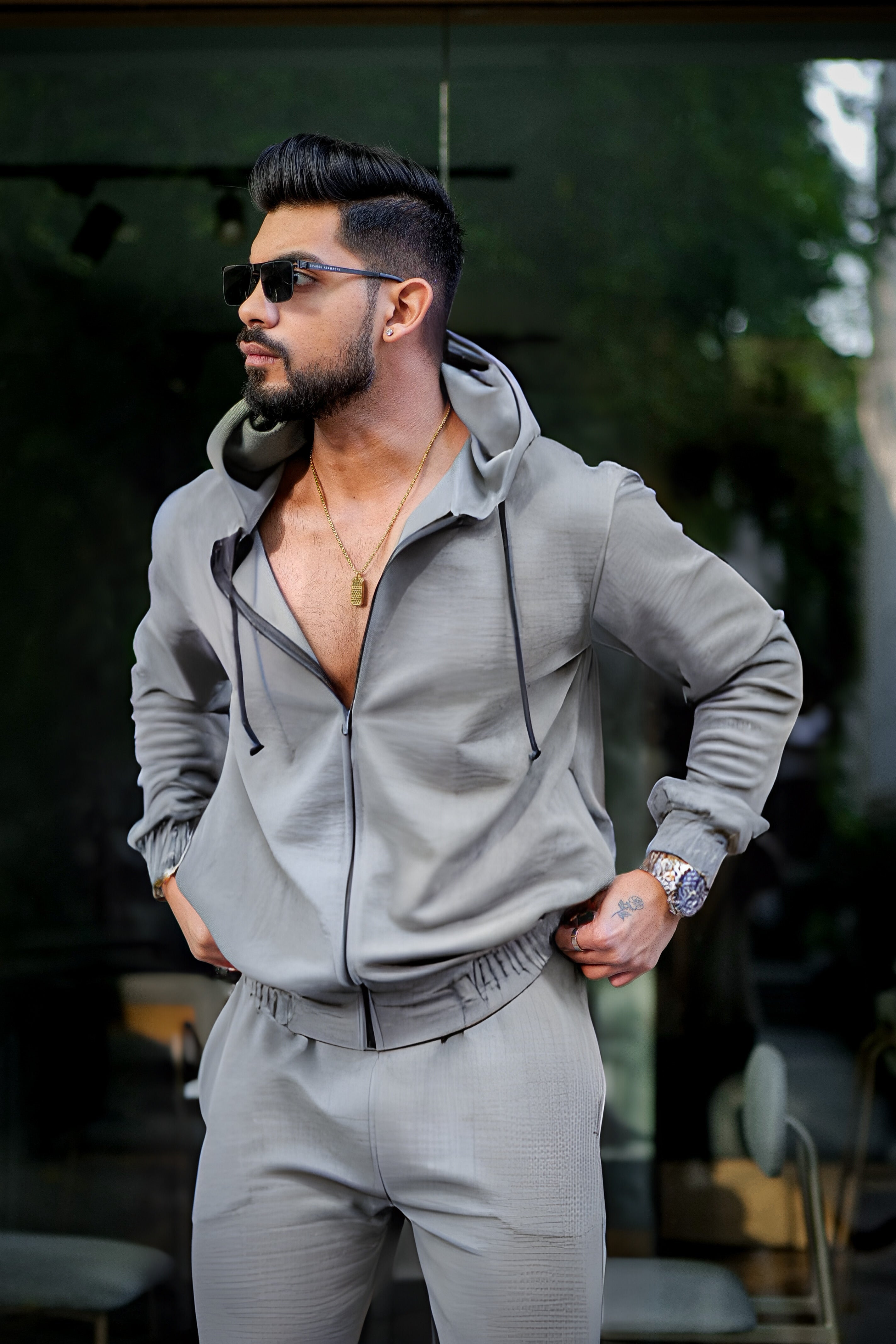 Peanut Check Grey Tracksuit Co-Ords