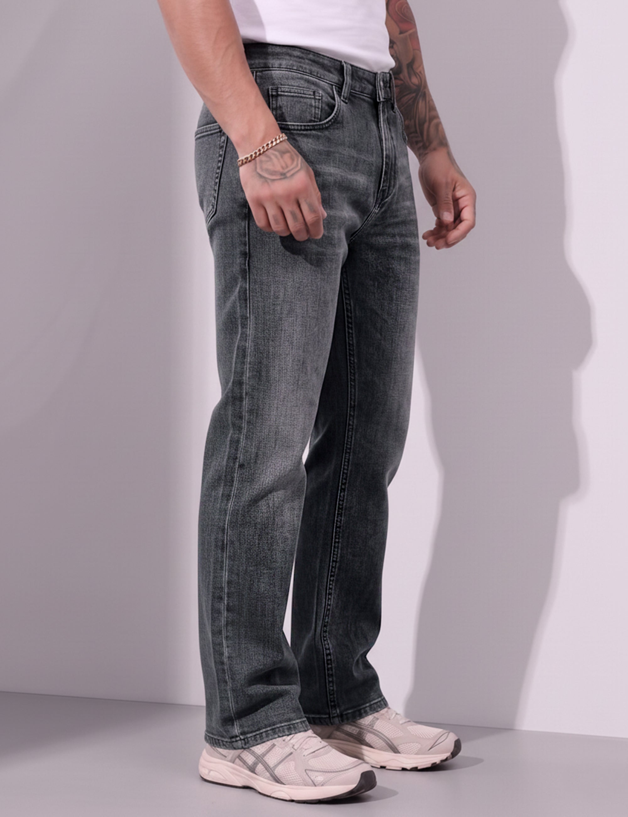 Steel Straight Fit Denim Jeans
