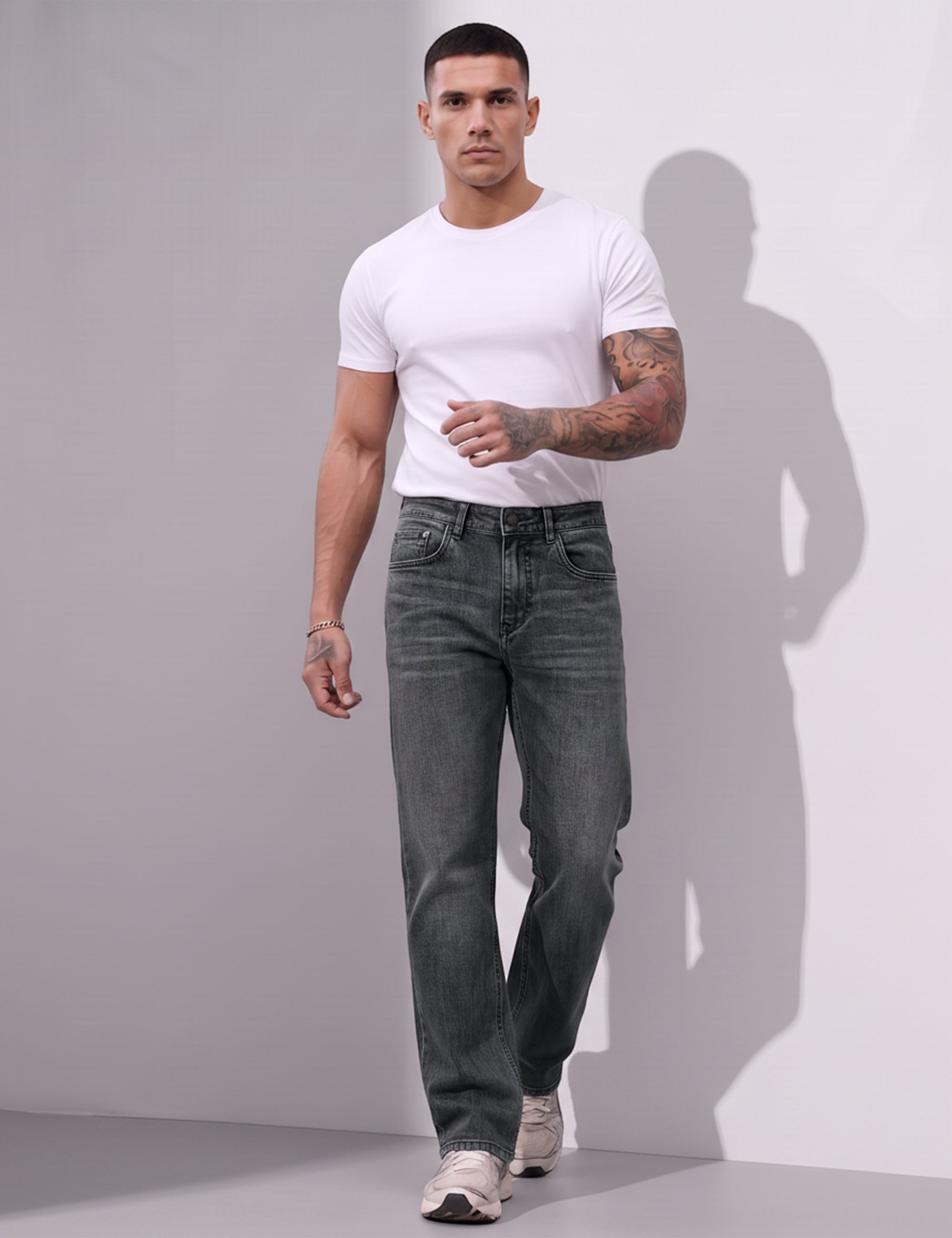 Steel Straight Fit Denim Jeans