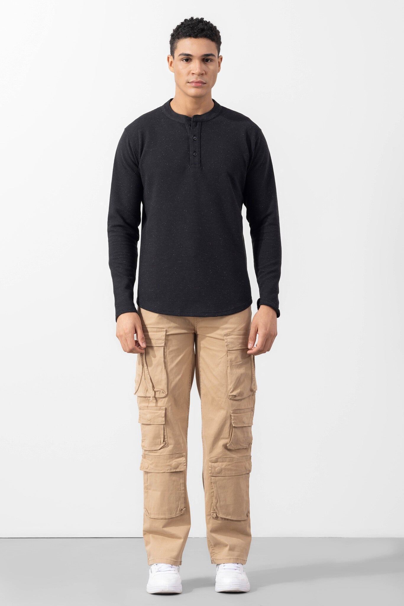 Beige Multi Pocket Cargo Pants