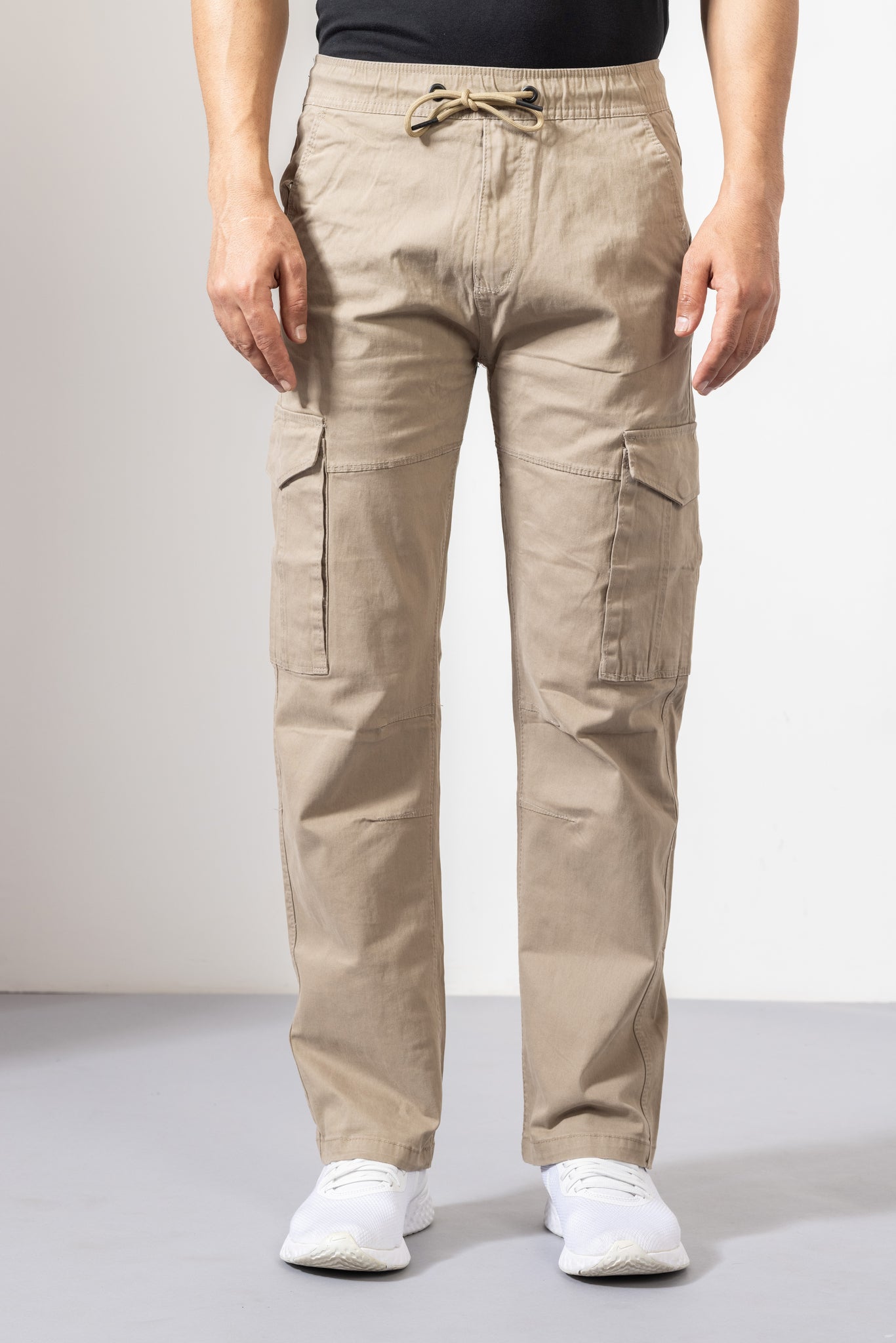 Cream Cargo Cotton Pant