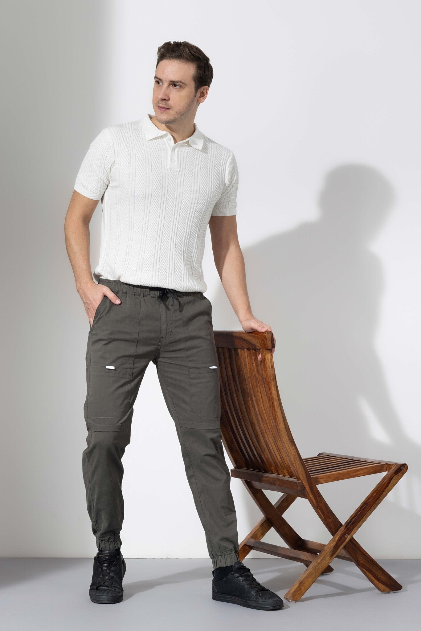 Olive Elasticated Joggers