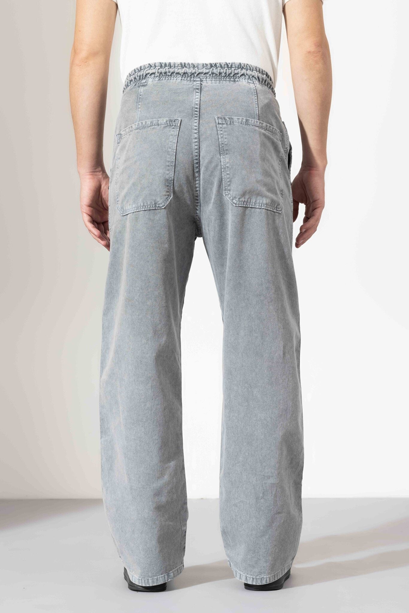 Grey Men Elasticated Waist Denim Jeans