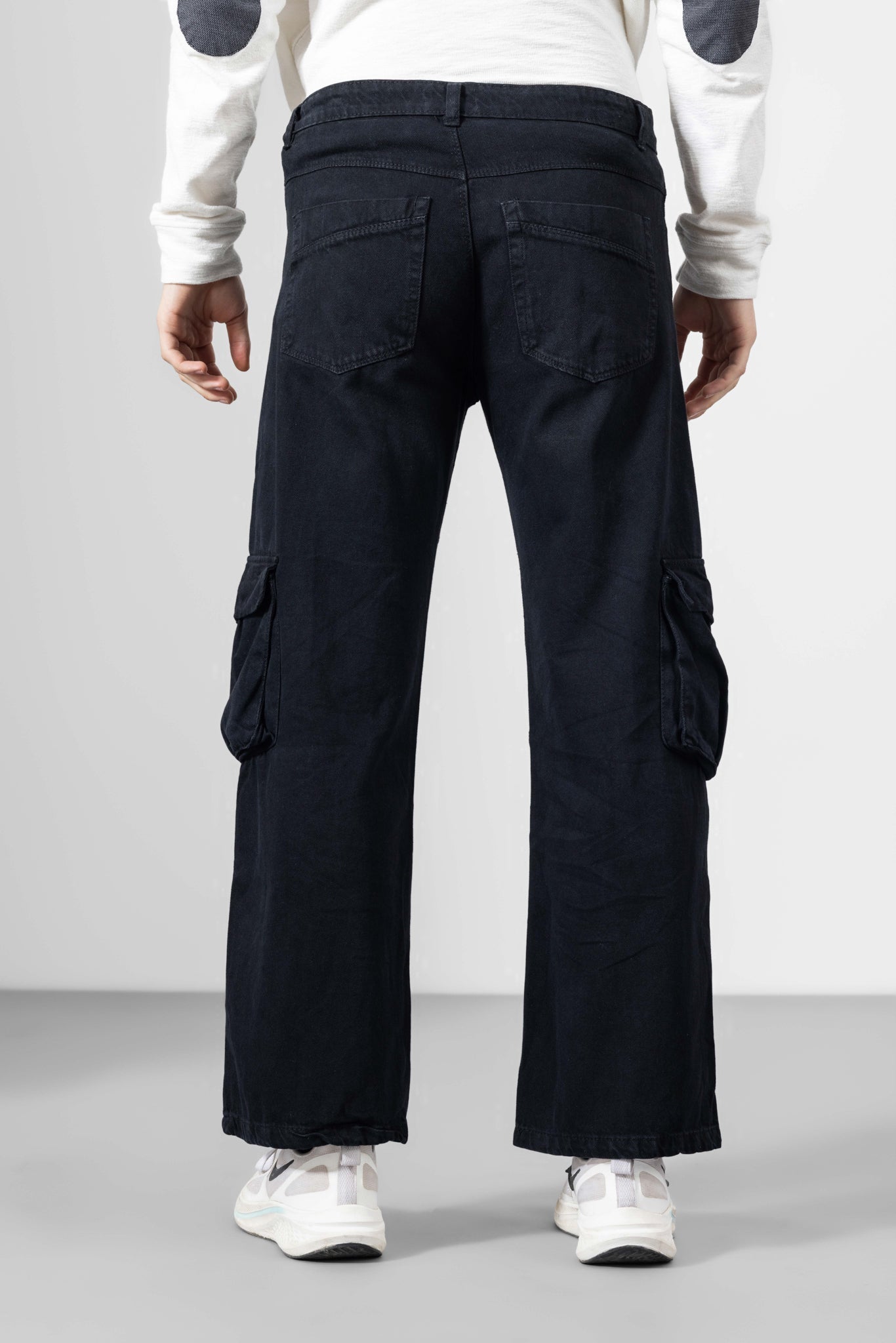 Black Mens Cargo Pants 8 Pockets