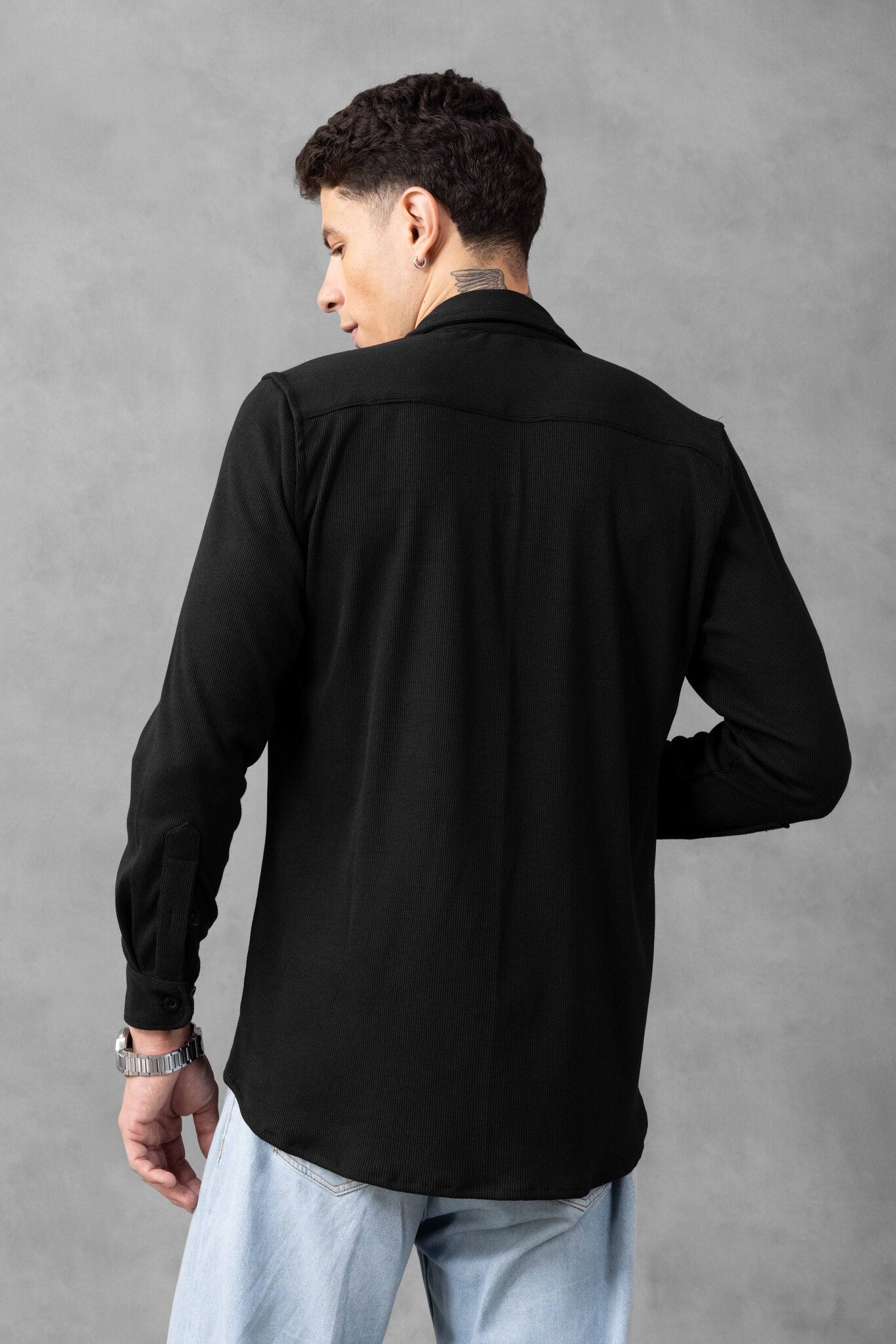 Black Two Pocket Overshirt