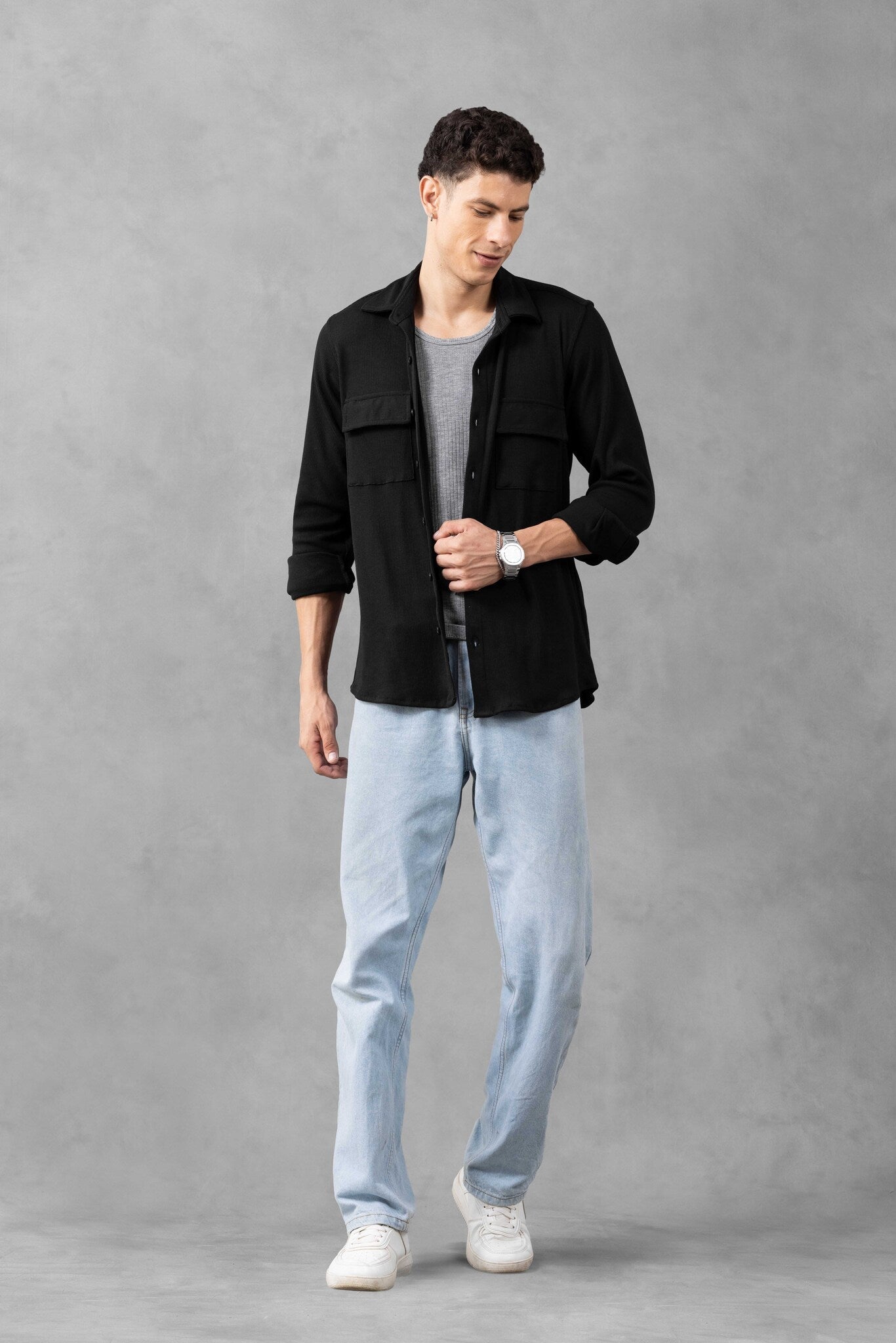 Black Two Pocket Overshirt