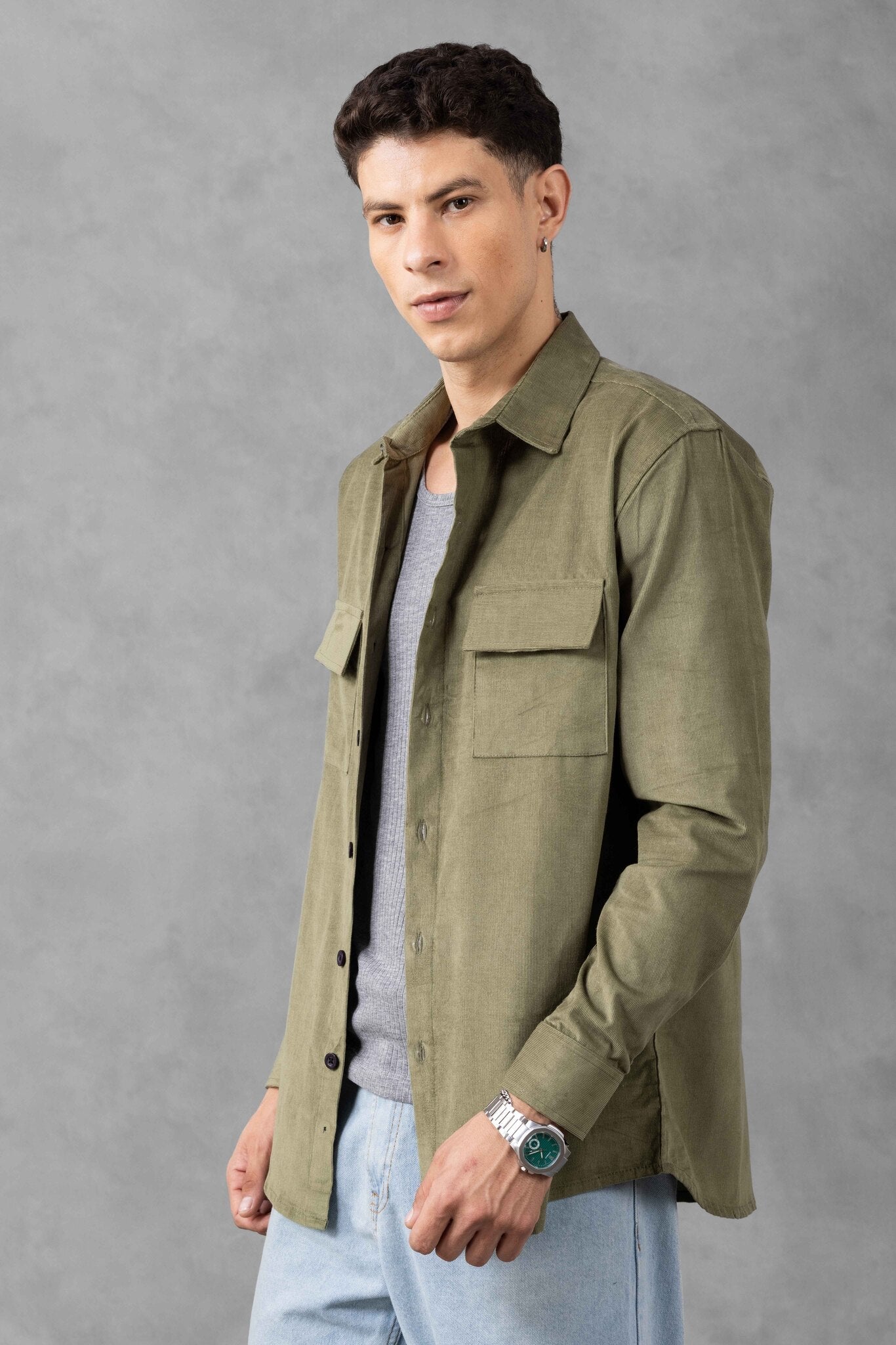 Olive Green Double Pocket OverShirt