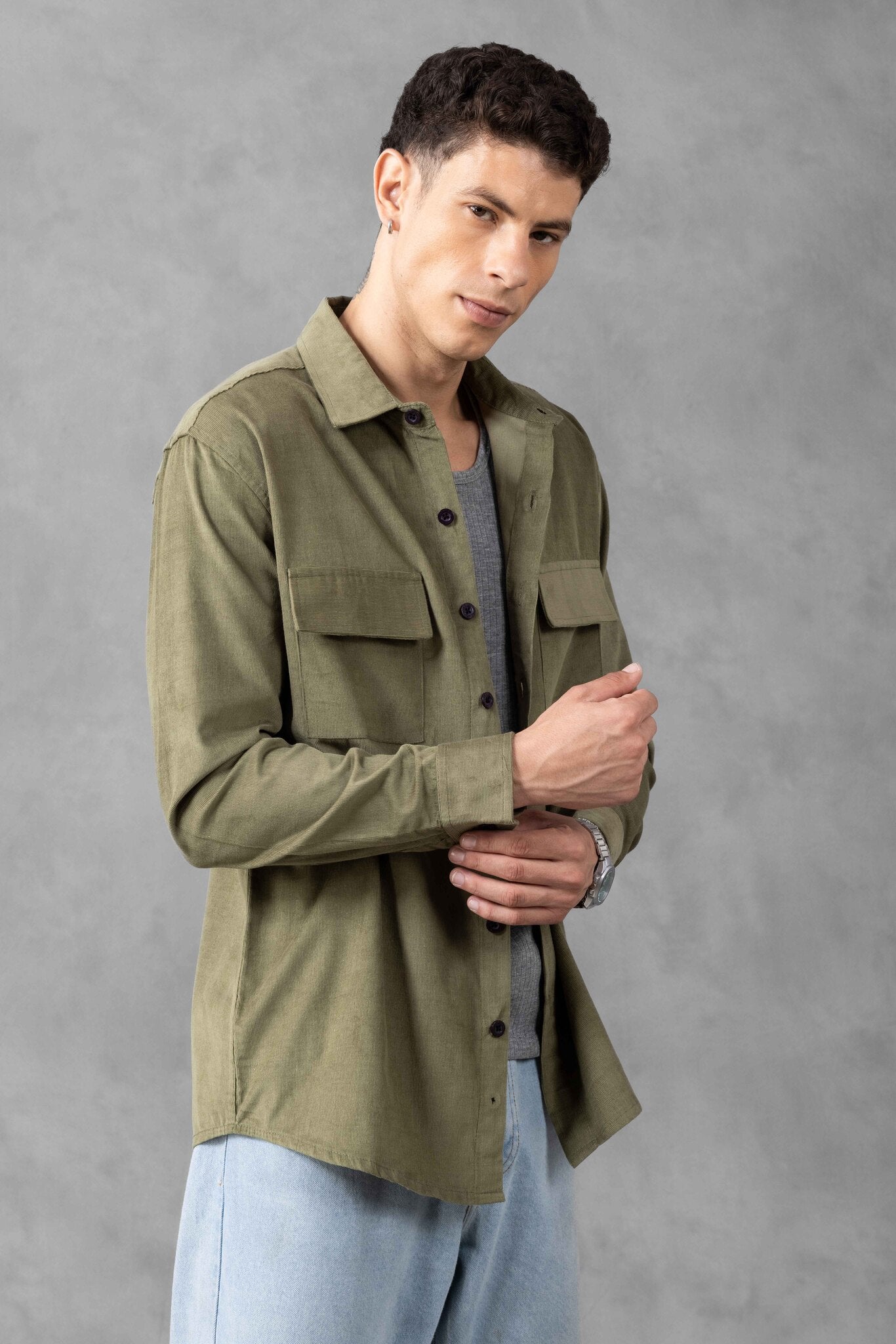 Olive Green Double Pocket OverShirt