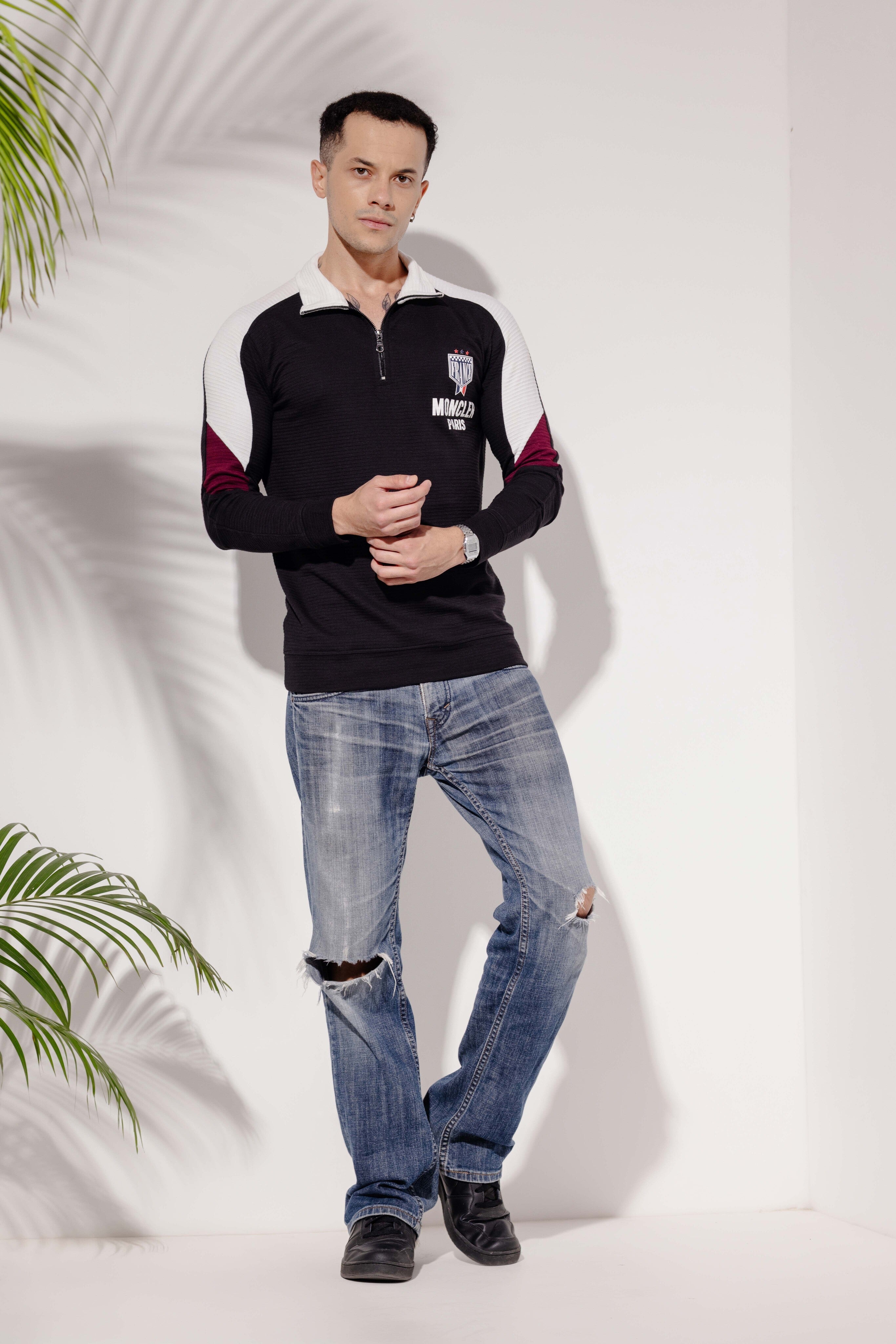 Self Design Colorblock Printed Zipper