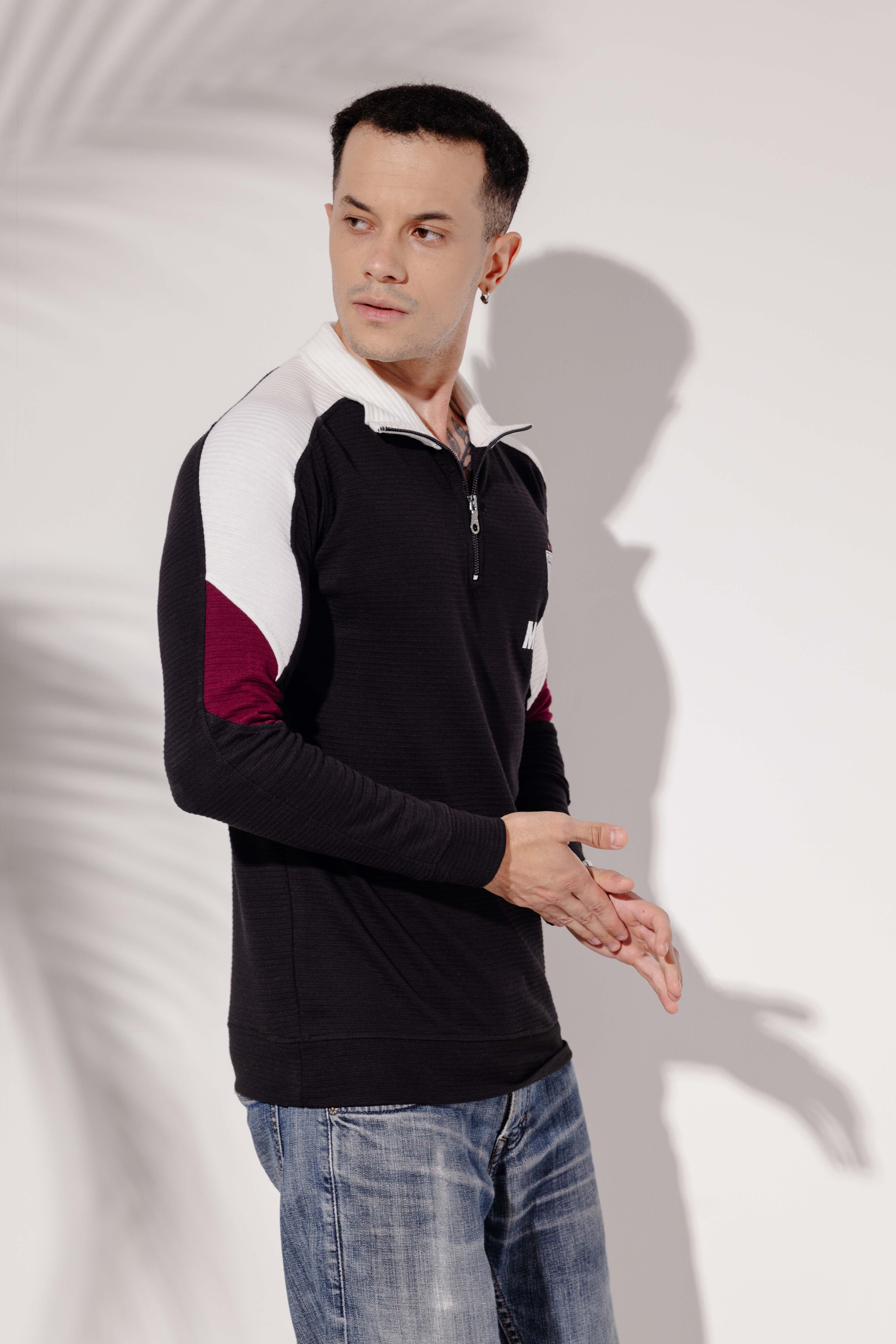 Self Design Colorblock Printed Zipper