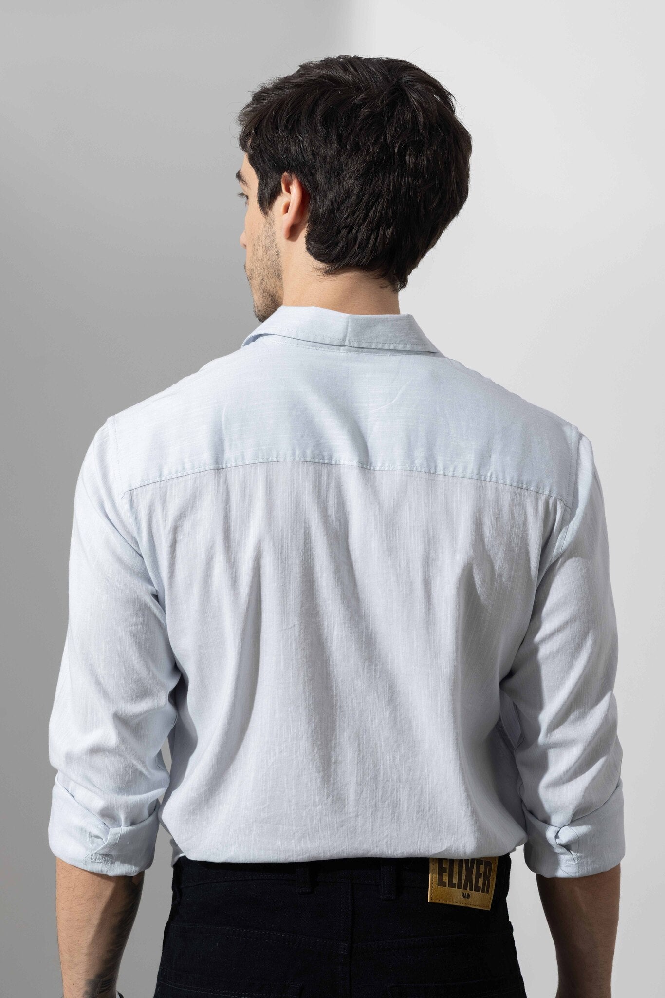 Sky Blue Linen Full Sleeve Shirt