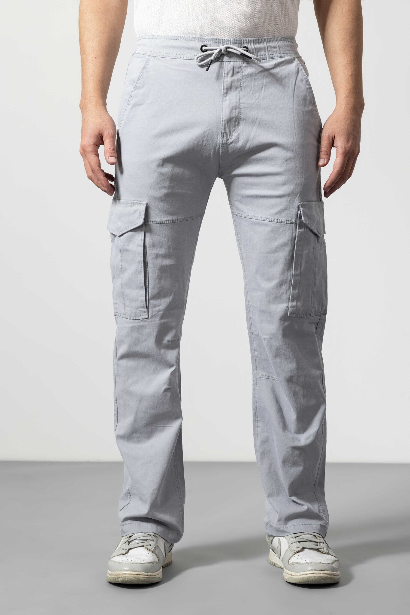 Light Grey Cotton Cargo Pants