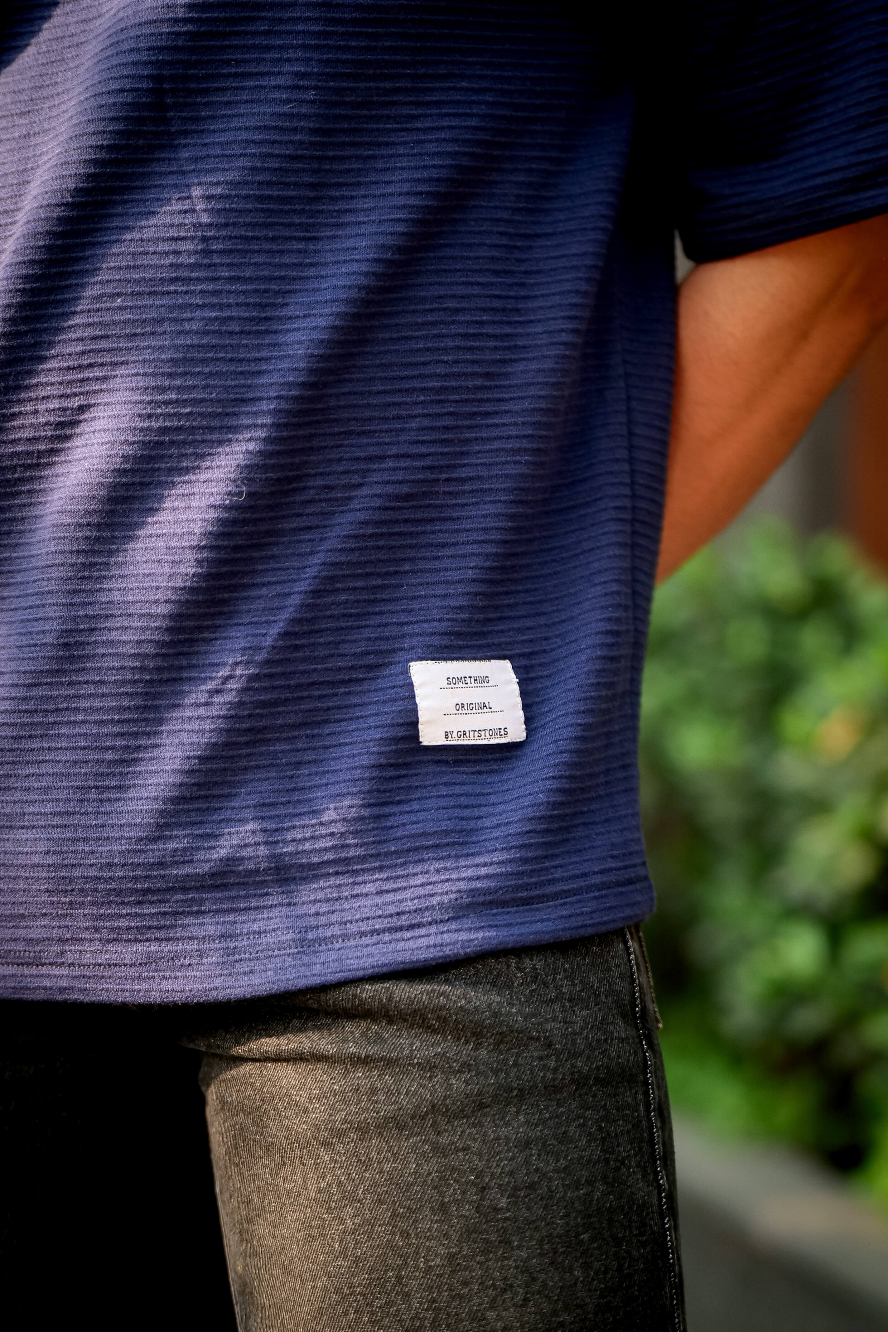 Navy Blue Oversized Cotton Round Neck T-Shirt