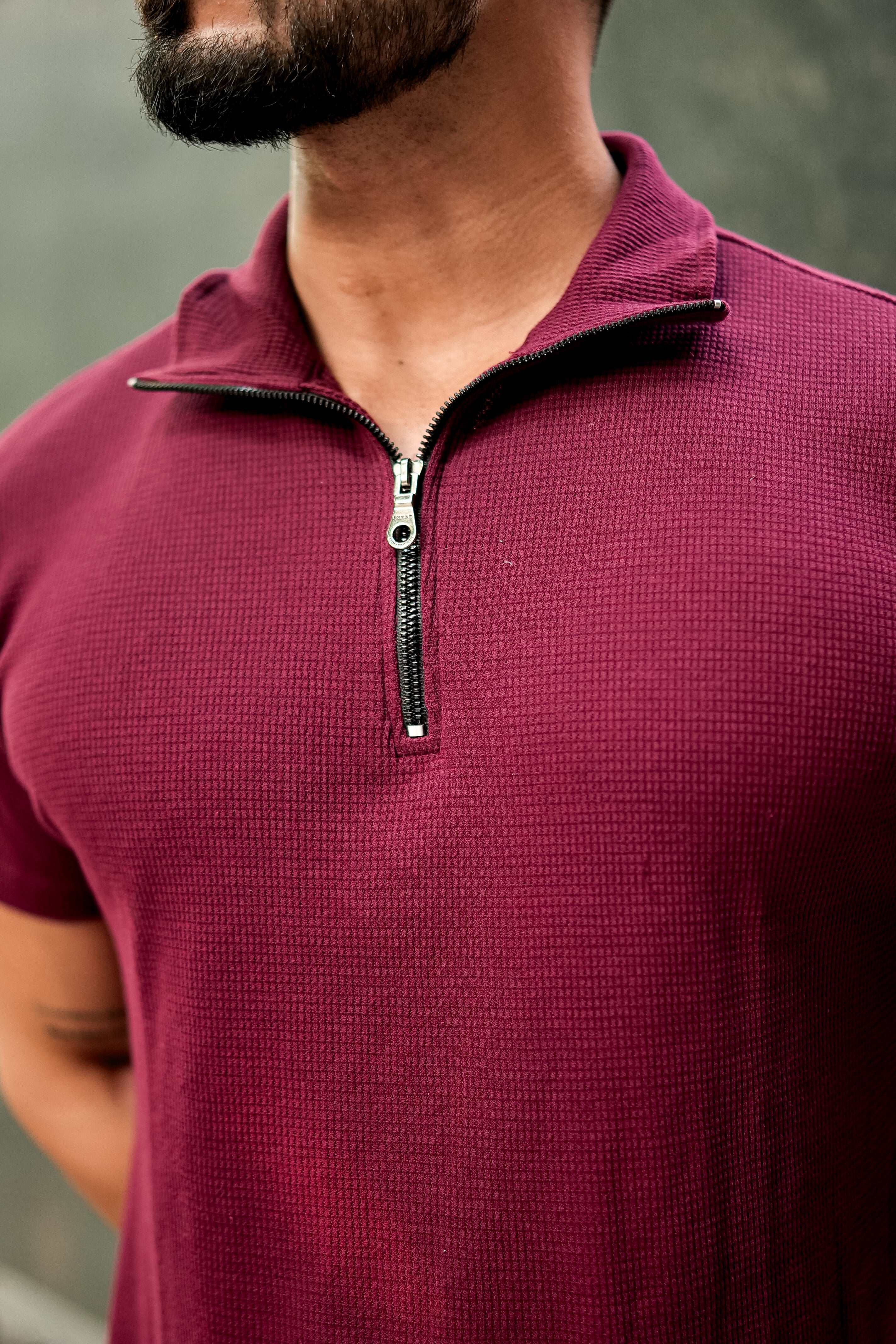 Wine Waffle Zipper T-Shirt