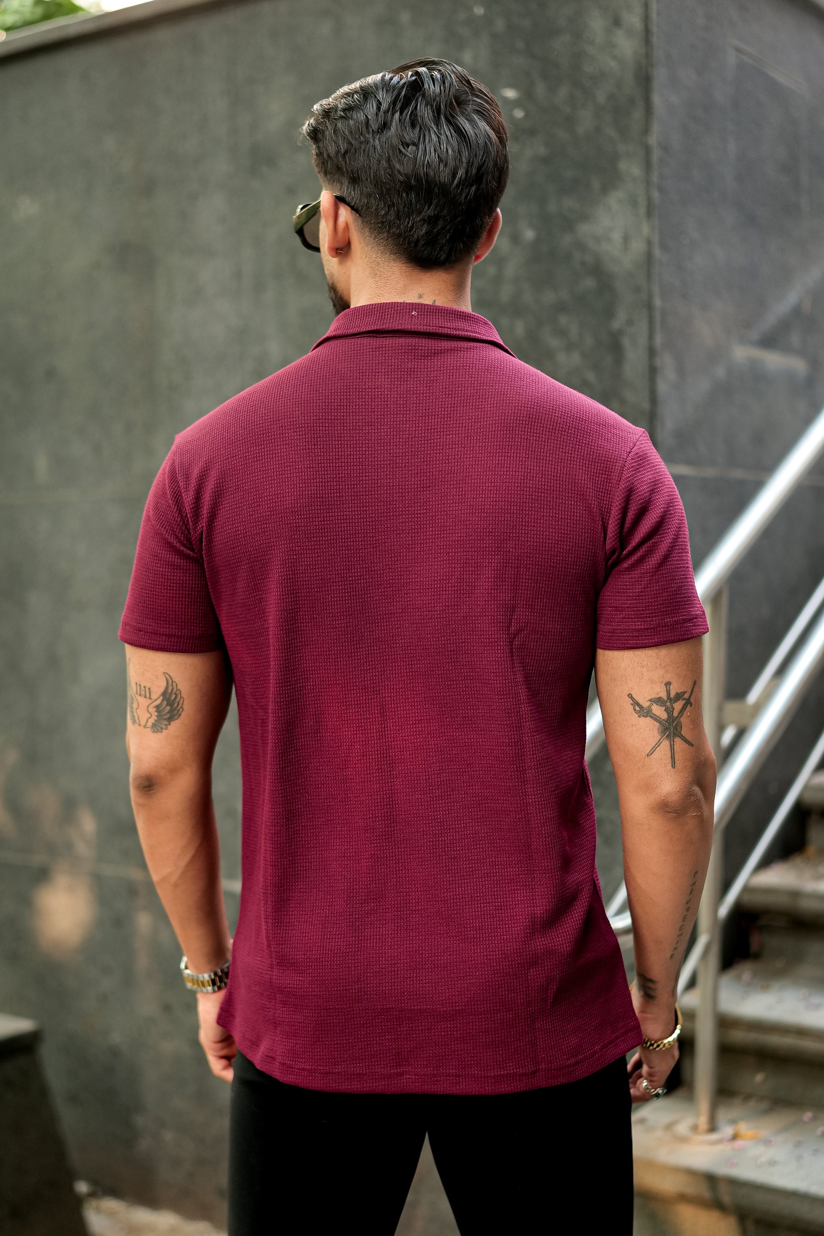 Wine Waffle Zipper T-Shirt