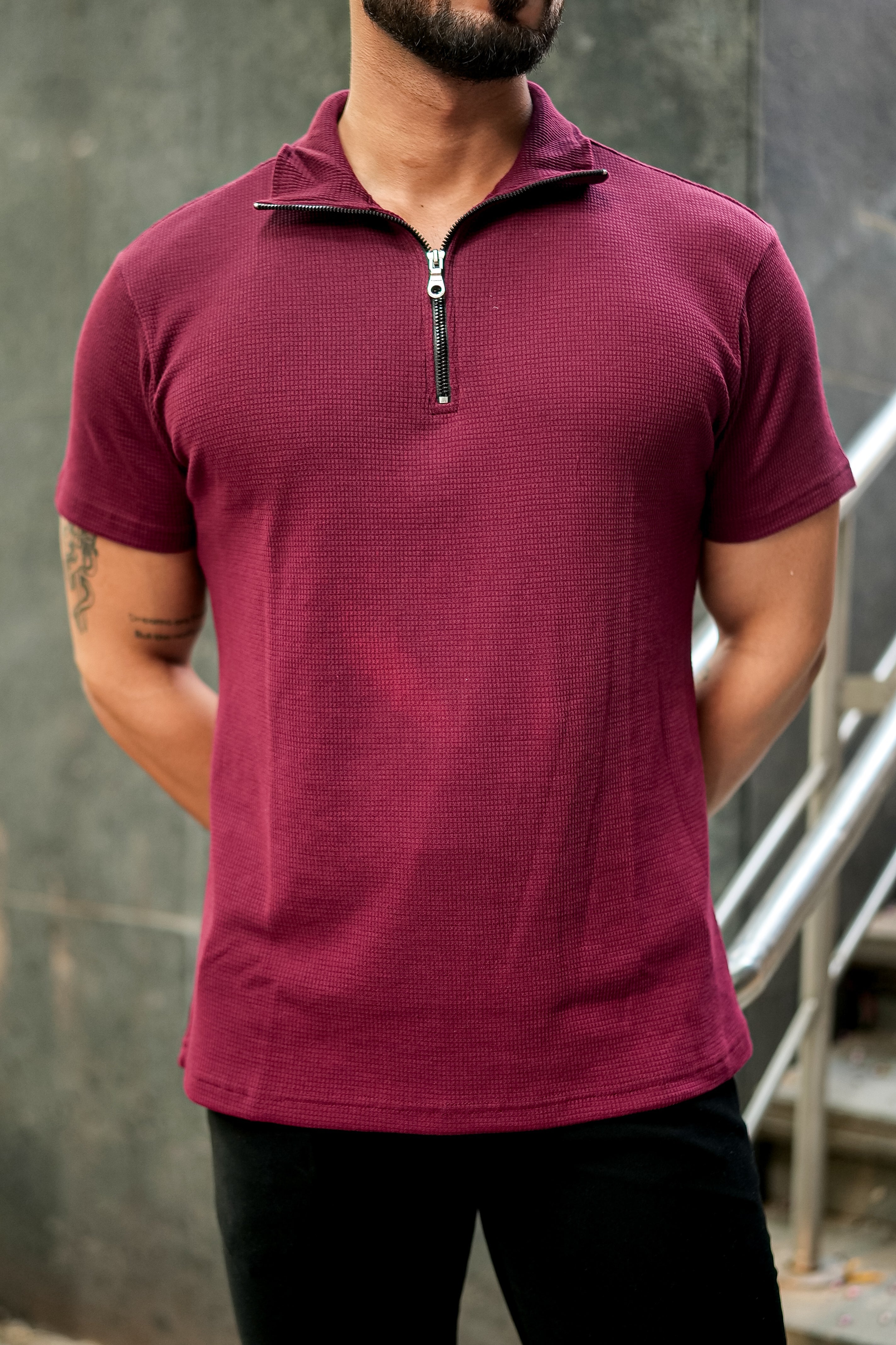 Wine Waffle Zipper T-Shirt