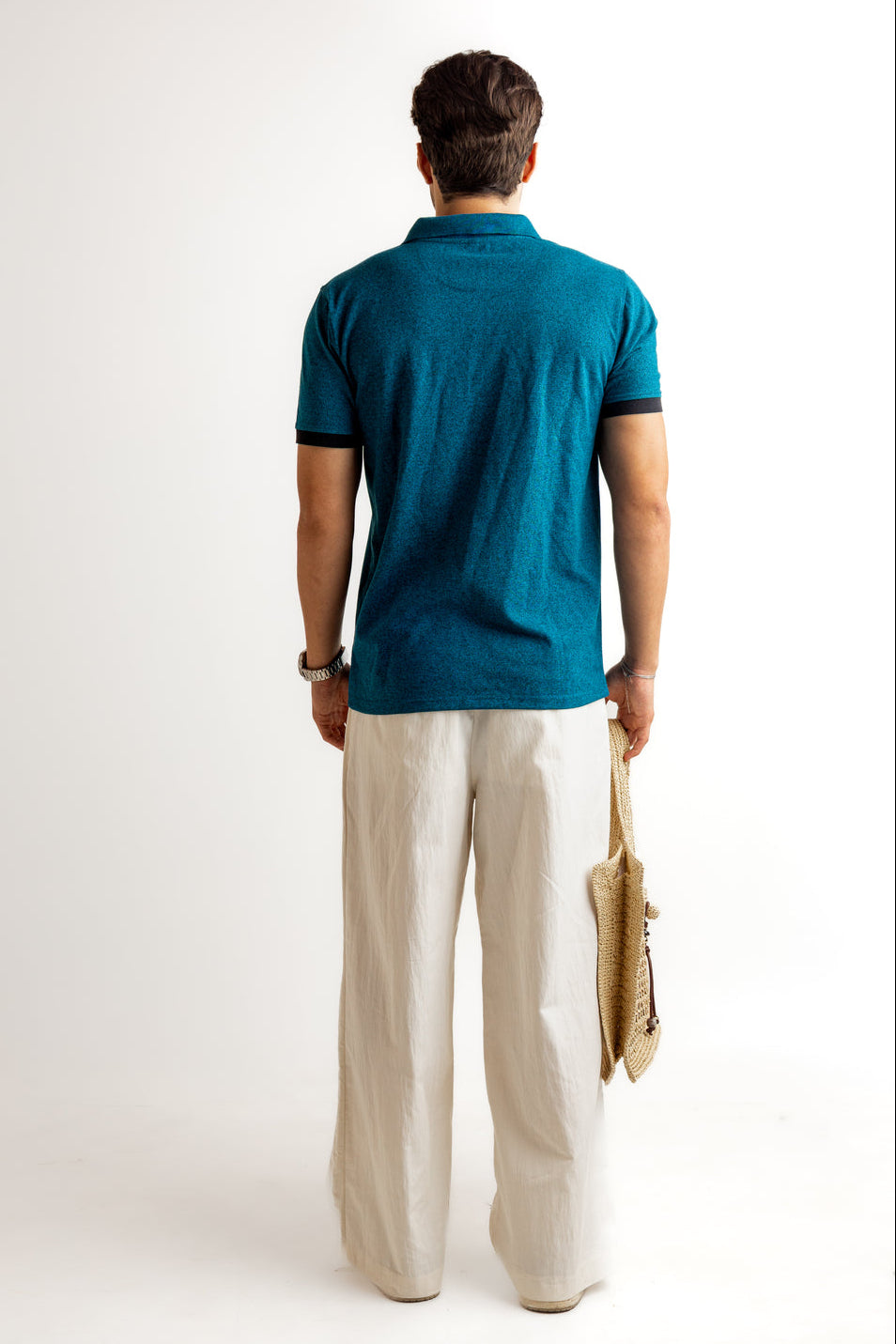 Turquoise Blue Typographic Cotton T-Shirt