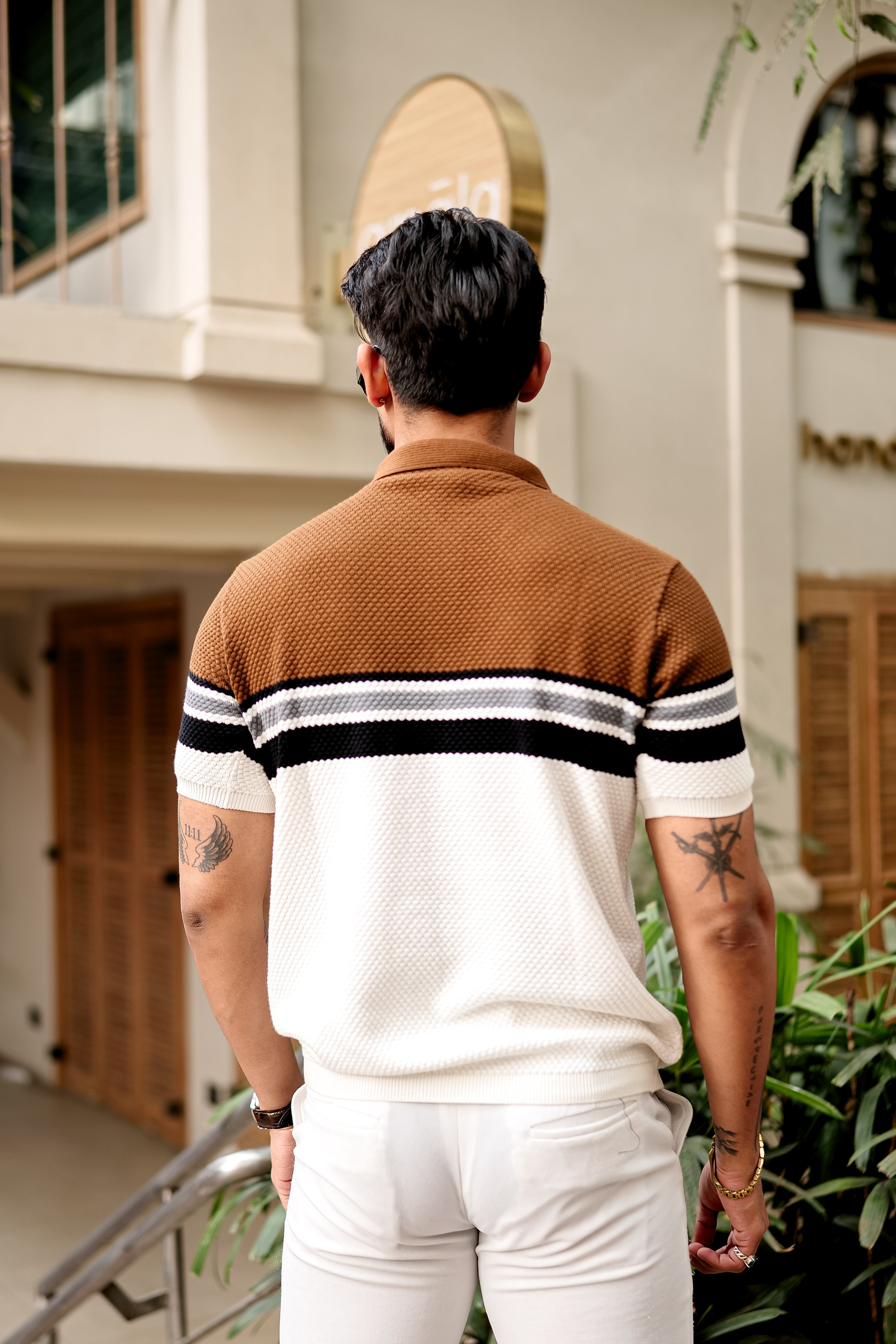Brown Premium Flat knit Polo T-shirt