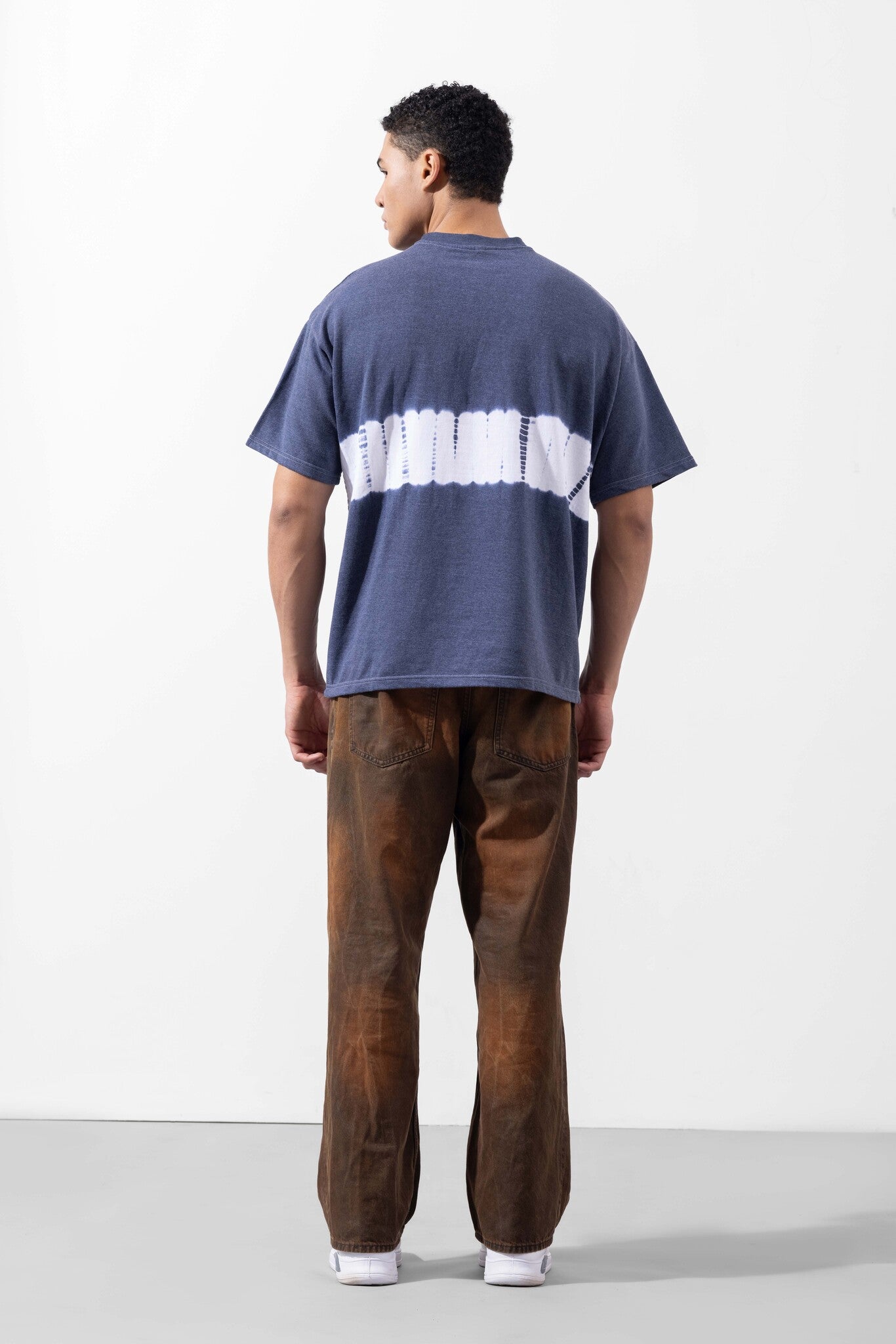 Navy Blue Tie-Dye Oversized T-Shirt