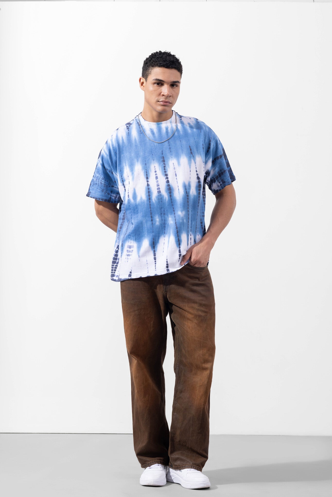 Light Blue Tie-Dye Oversized T-Shirt