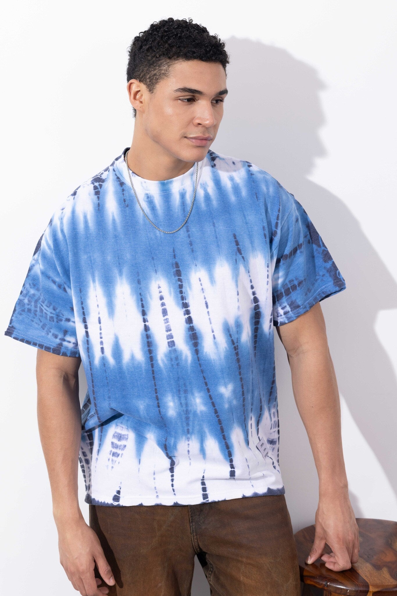 Light Blue Tie-Dye Oversized T-Shirt
