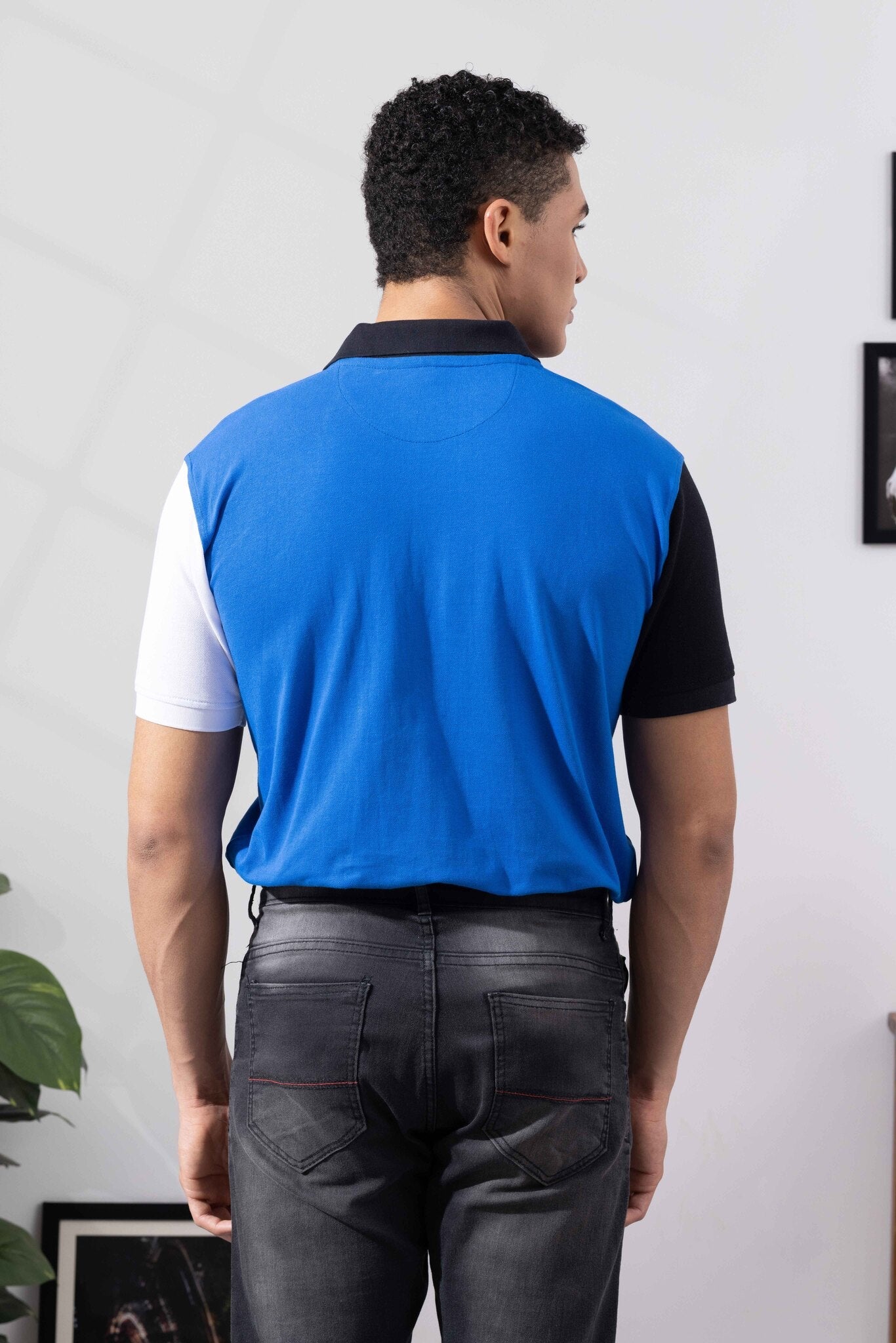 Royal Cotton Half Sleeve Printed Polo T-Shirt with Collar
