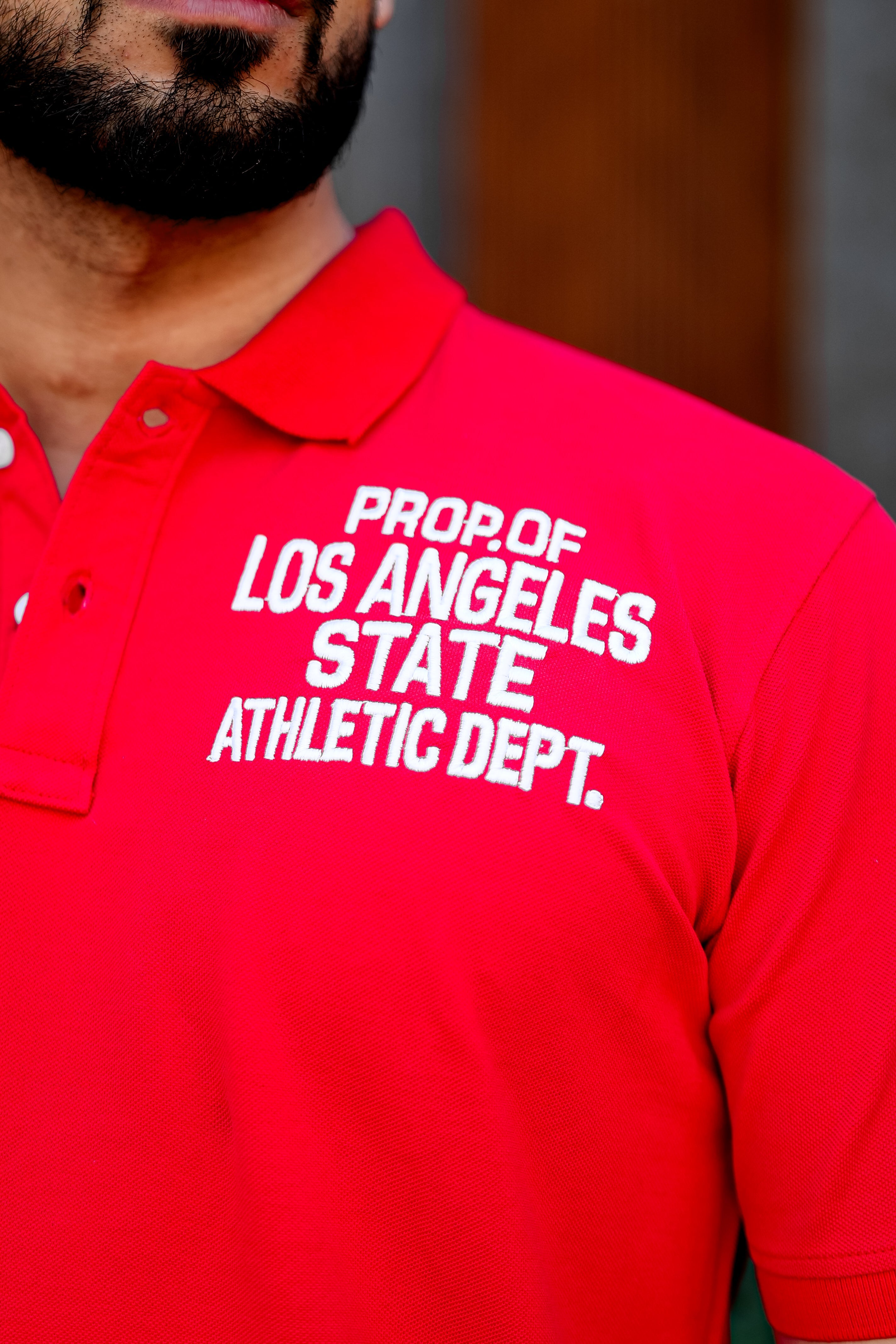 Red Self Design Polo T-Shirt