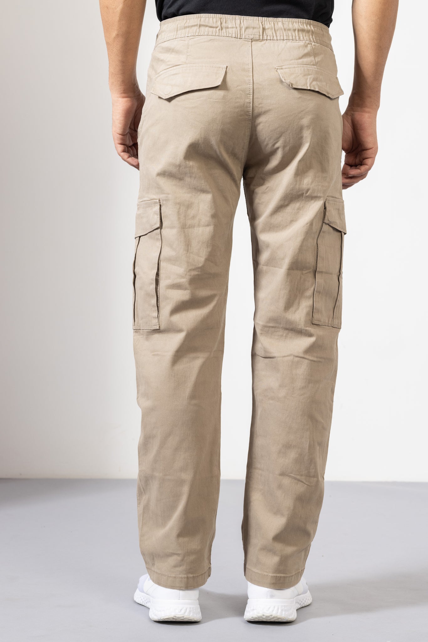 Cream Cargo Cotton Pant