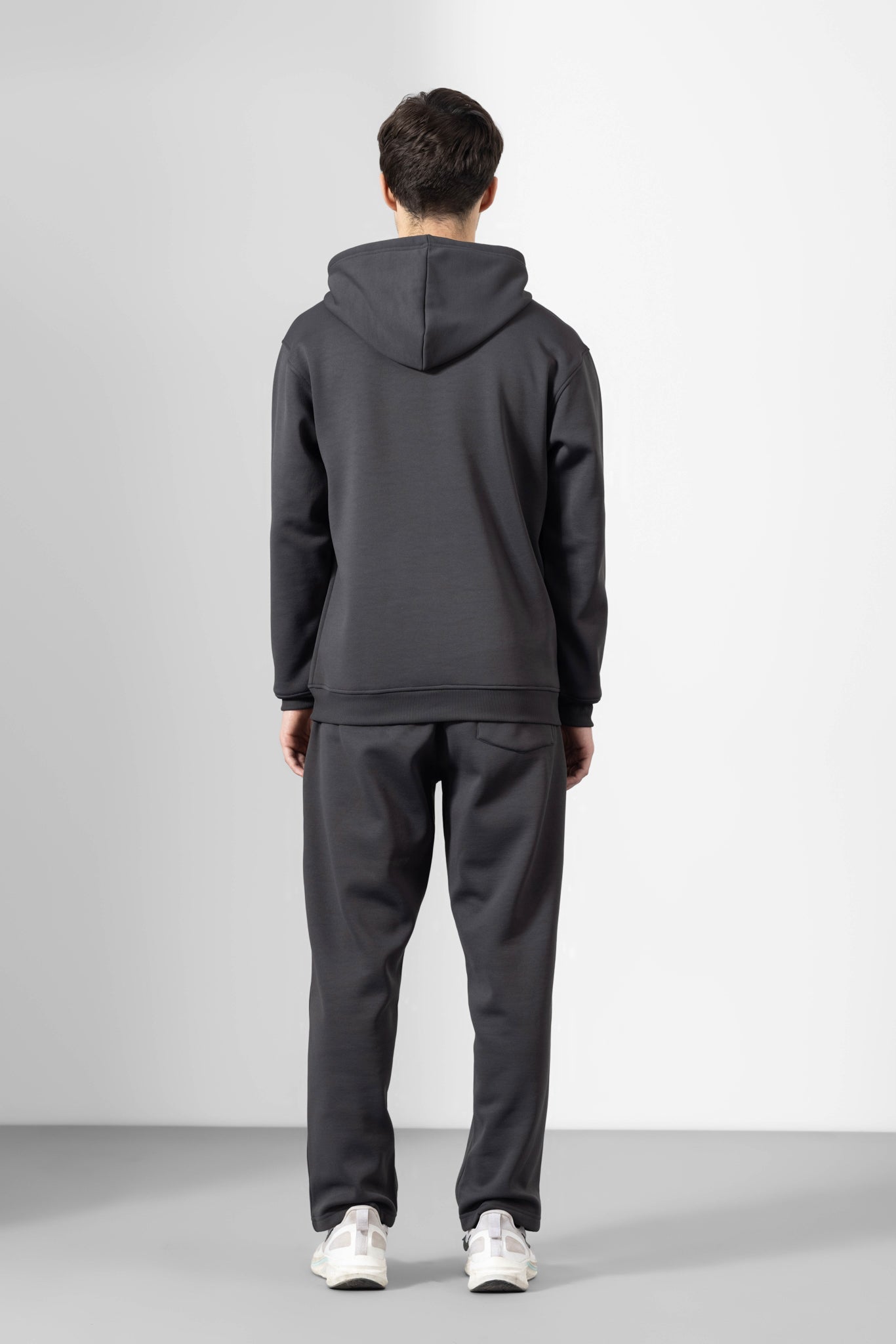 Dark Grey Heavy Fleece 2-piece Loose Fit hoodie and joggers set