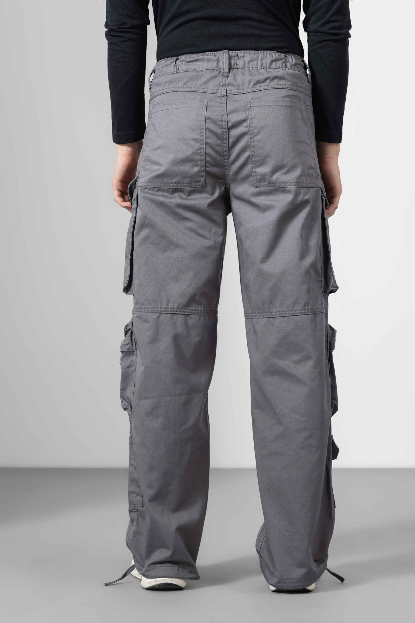 Grey Men Cargo Pants 10 Pockets