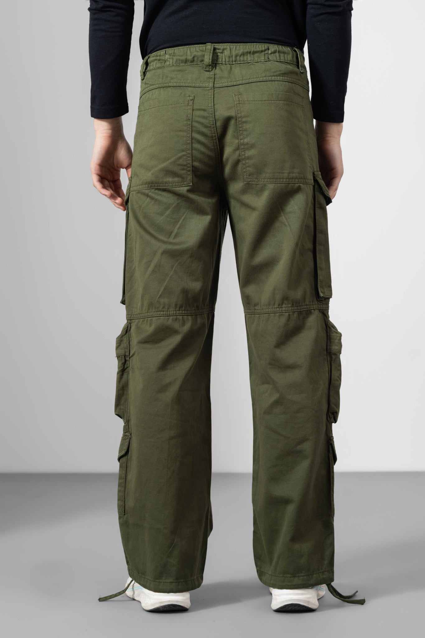 Olive Men Cargo Pants 10 Pockets